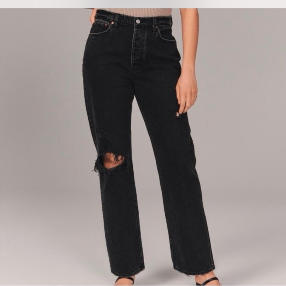 Abercrombie & Fitch Black The Dad High Rise Jeans
